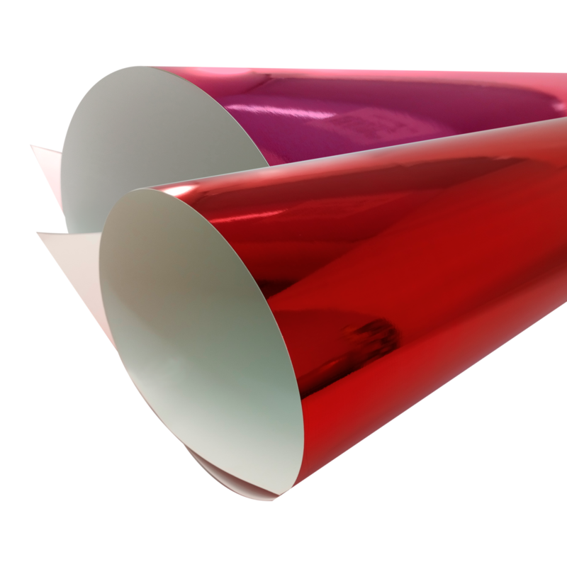 CARTULINA DOBLE FAZ F/V `OK` C.14/230GR.PQ.10PZ.50X70CM.METALIZADA ESPEJO