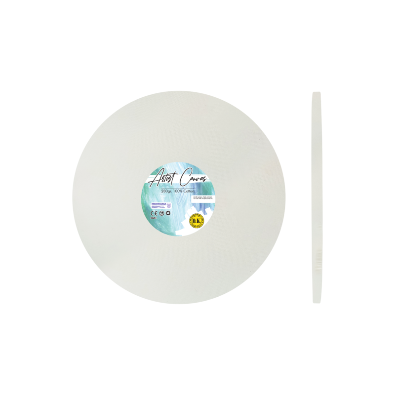 LIENZO C/BASTIDOR REDONDO `SA` 1.8 GRAPA LATERAL PQ.1pz.VINTAGE 280gr.DIAM.60cm.(24