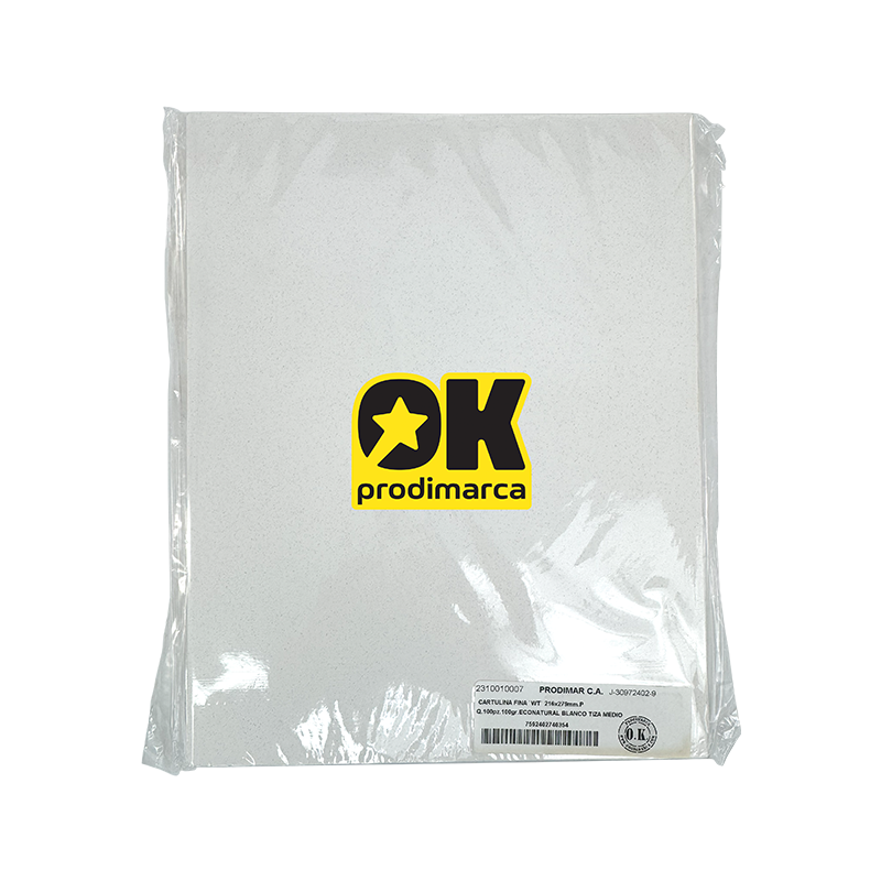 CARTULINA FINA `WT` 216x279mm.PQ.100pz.100gr.ECONATURAL BLANCO TIZA MEDIO