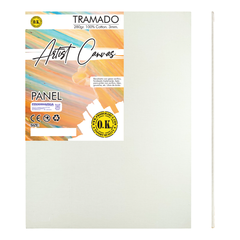 LIENZO SOBRE CARTON `SA` TRAMADO 3mm.PQ.1pz.TRIPLEx210gr.30x40cm.(12x16