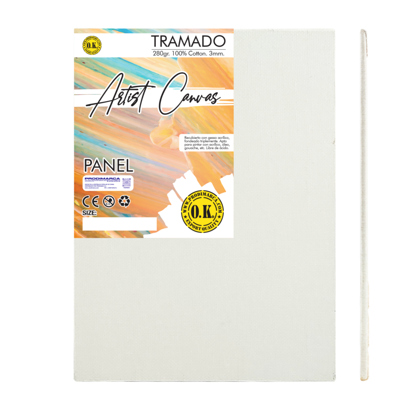 LIENZO SOBRE CARTON `SA` TRAMADO 3mm.PQ.1pz.TRIPLEx210gr.15x20cm.( 6x8