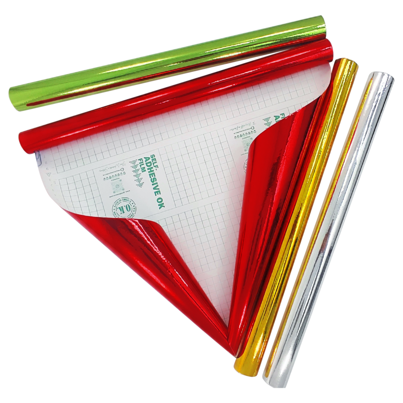 PAPEL FILM CONTACTO (PVC) OK RO.0,45X3,0M.AUTOADHESIVO METALIZADO