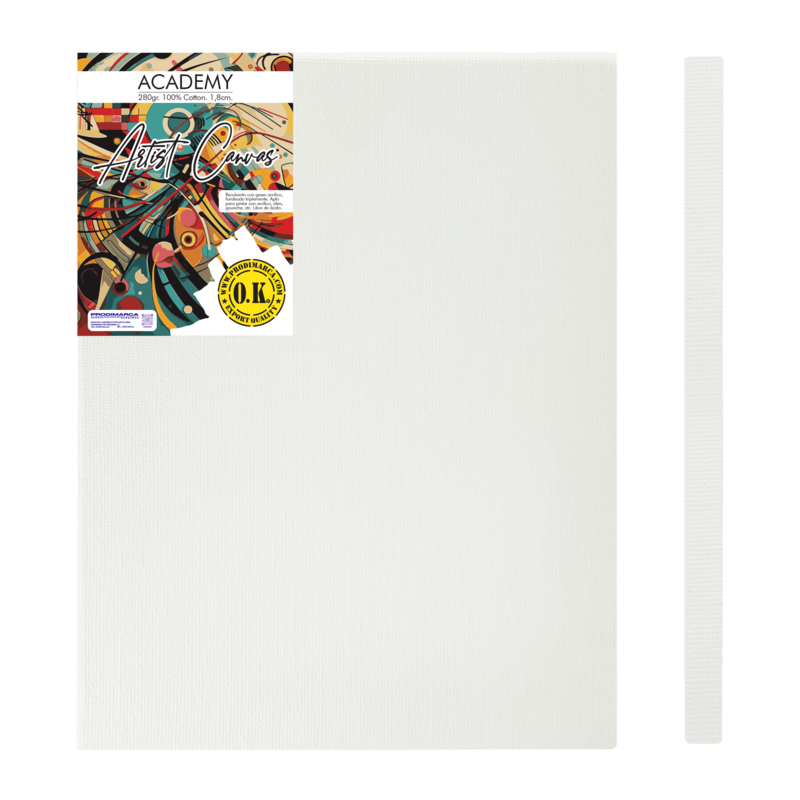LIENZO C/BASTIDOR C/CUÑAS `SA` 1.8 GRAPA REVERSO PQ.1pz.ACADEMY 280gr. 15x20cm.(6x8