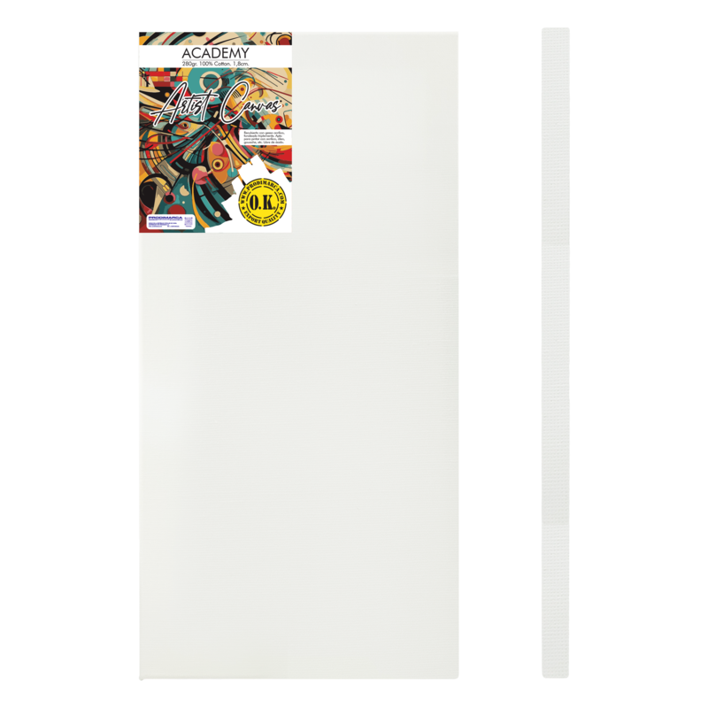 LIENZO C/BASTIDOR C/CUÑAS `SA` 1.8 GRAPA REVERSO PQ.1pz.ACADEMY 280gr. 20x40cm.(8x16