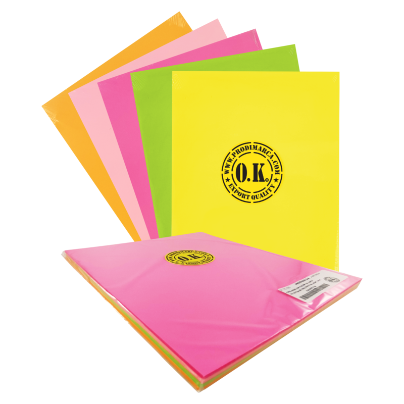 PAPEL BOND COPYCOLOR `OK` CARTA CAL.20/75GR.SB.100HJ.216X279MM.NEON