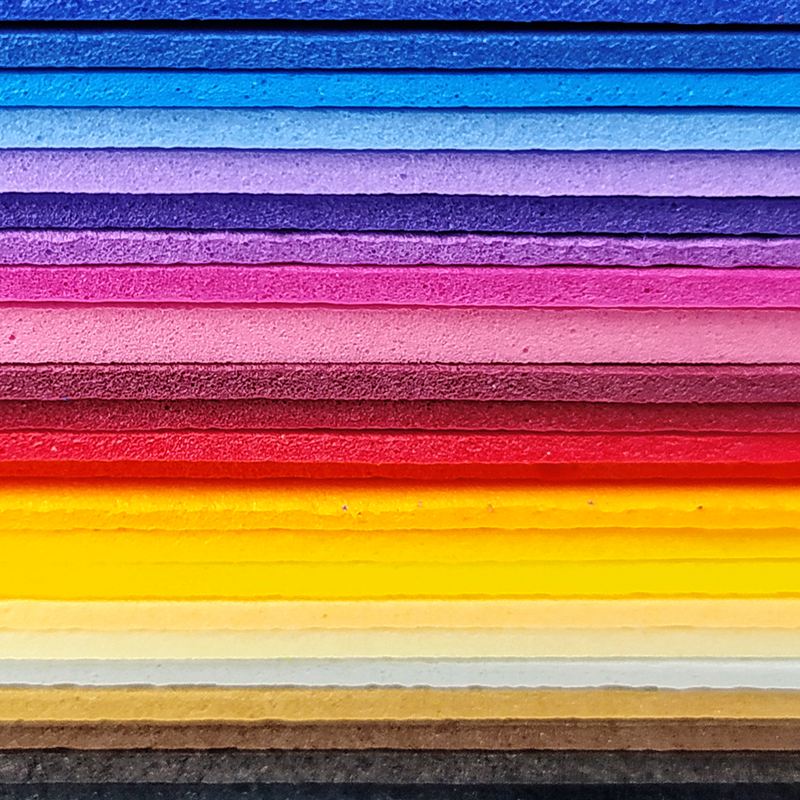 FOAMY (EVA) C/M COLORES PLANOS `OK` CAL.1,8MM. PQ.10PZ.60X80CM