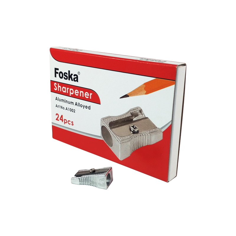 SACAPUNTAS ESCOLARES `FK` METALICO S/DEPOSITO CJ.24pz.PEQ.6x3cm.1 PUNTA T/CUÑA