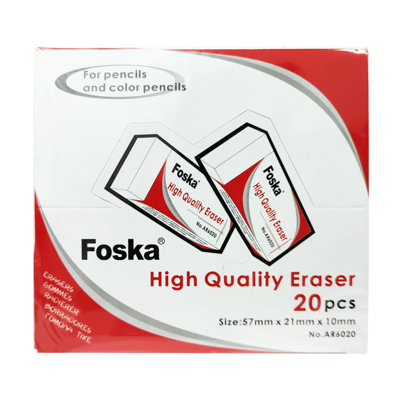 BORRADOR DIBUJO TECNICO `FK` CJ.20pz.57x21x10mm.PVC LIMPIADOR EXTRA-SOFT PROFESIONAL