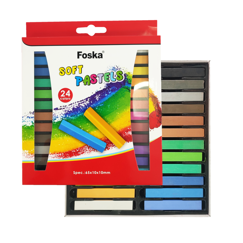 PASTELES SECOS `FK` BARRA CUADRADA CJ.24pz.10x66mm.EXTRA SUAVES/COLORES SURT.