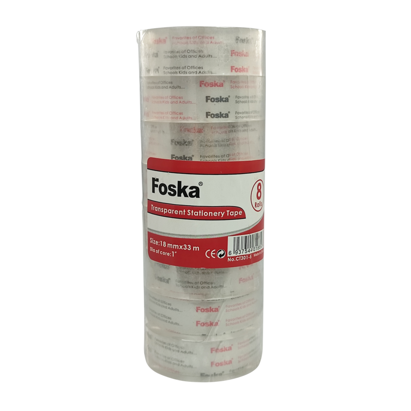 CINTA OFICINA PEQUEÑA (PPBO) `FK` RO.18mm.x30m.(3/4x33yd.) PQ.8pz.TRANSPARENTE