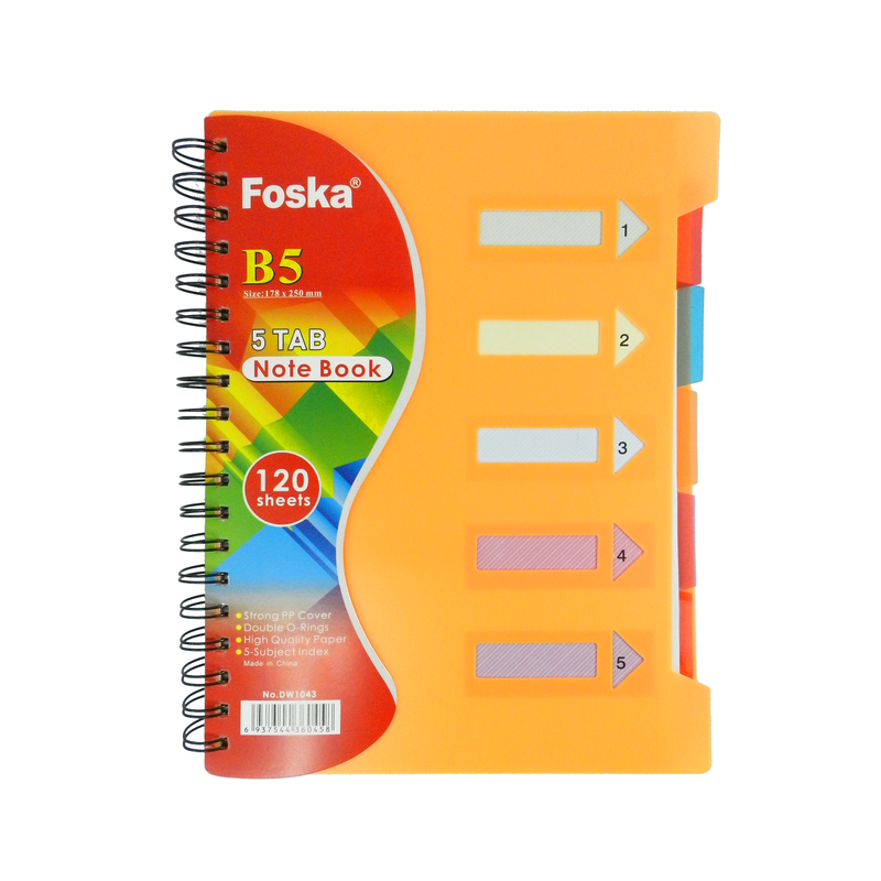 NOTE-BOOK DIARIO PERSONAL FK C/SEPARADORES/ESPIRAL/TAPA DURA EP.1PZ. B5 25X18CM.120HJ.