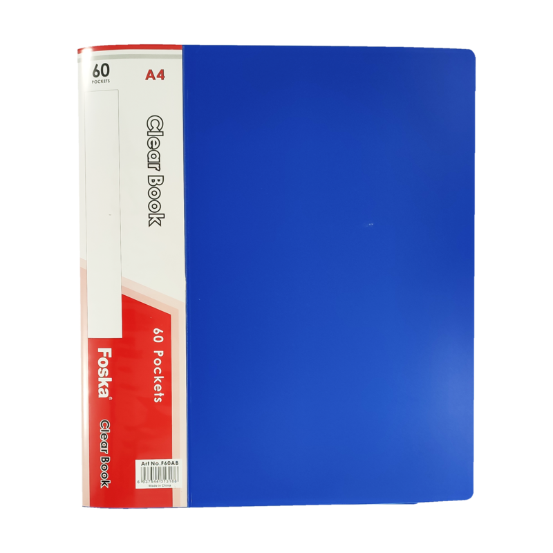 CARPETA CATALOGO PLASTICO (PE) `FK` CA/OF/A4 31X22CM.CAPACIDAD 60 FUNDAS/TAPA DURA