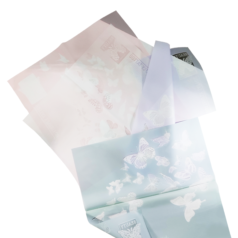 PAPEL FILM COREANO (PPO) OK HANSU TRANSLUCIDO MARIPOSAS PQ.20PZ.57X57CM