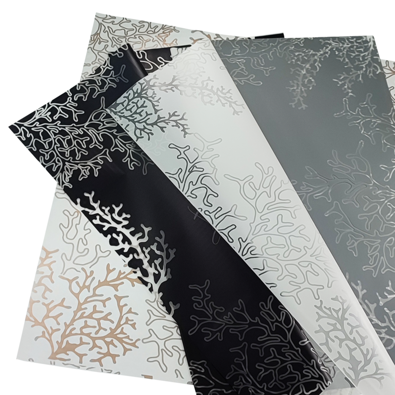 PAPEL FILM COREANO (PPO) OK HANSU TRANSLUCIDO CORALINO PQ.20PZ.57X57CM