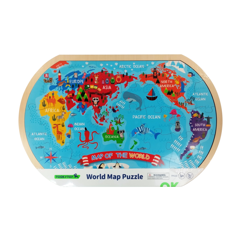 JUEGO DIDACTICO 'KC' ROMPECABEZAS DE MAPAMUNDI P/3 AÑOS O +.JG.1kt.37pz.ENELDO/CHAPEC