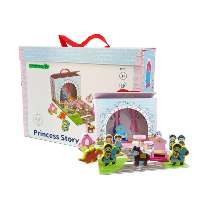 JUEGO DIDACTICO SET 'KC' CAJA C/SET DE PRICESAS P/3 AÑOS O +.JG.1kt.16pz.MDF/CARTULINA