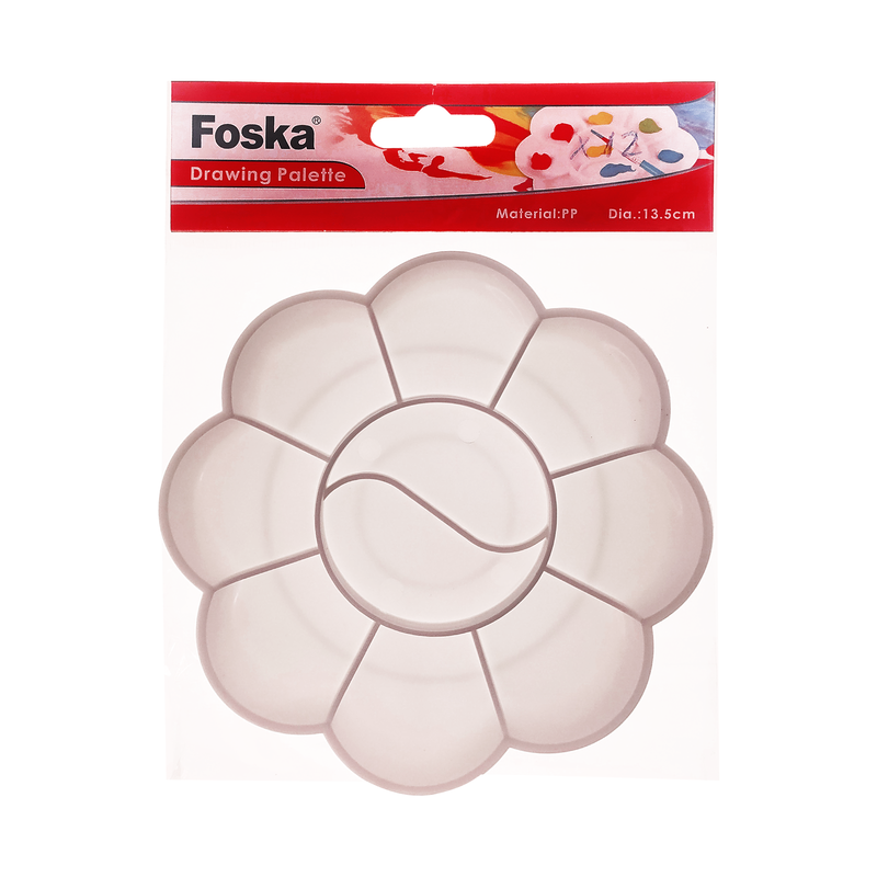 PALETA ARTISTICA HUEVERA `FK` PLASTICA FORMATO REDONDA BL.1pz.10 CAVIDADES DIAM.18cm.