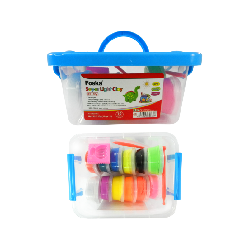 MASA SINTETICA P/MODELAR `FK` PLASTIGOMA-FOAMY ET.12pz.x10gr.C/U.COLORES INTENSOS SURT.