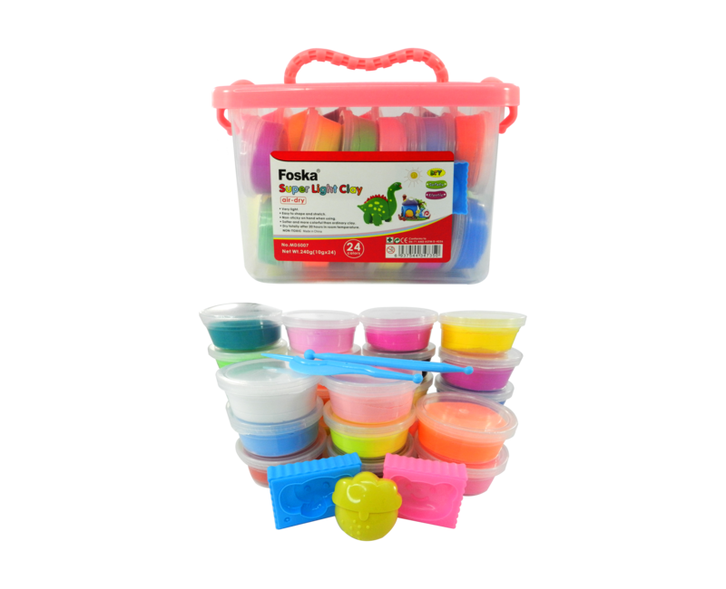 MASA SINTETICA P/MODELAR `FK` PLASTIGOMA-FOAMY ET.24pz.x10gr.C/U.COLORES INTENSOS SURT.