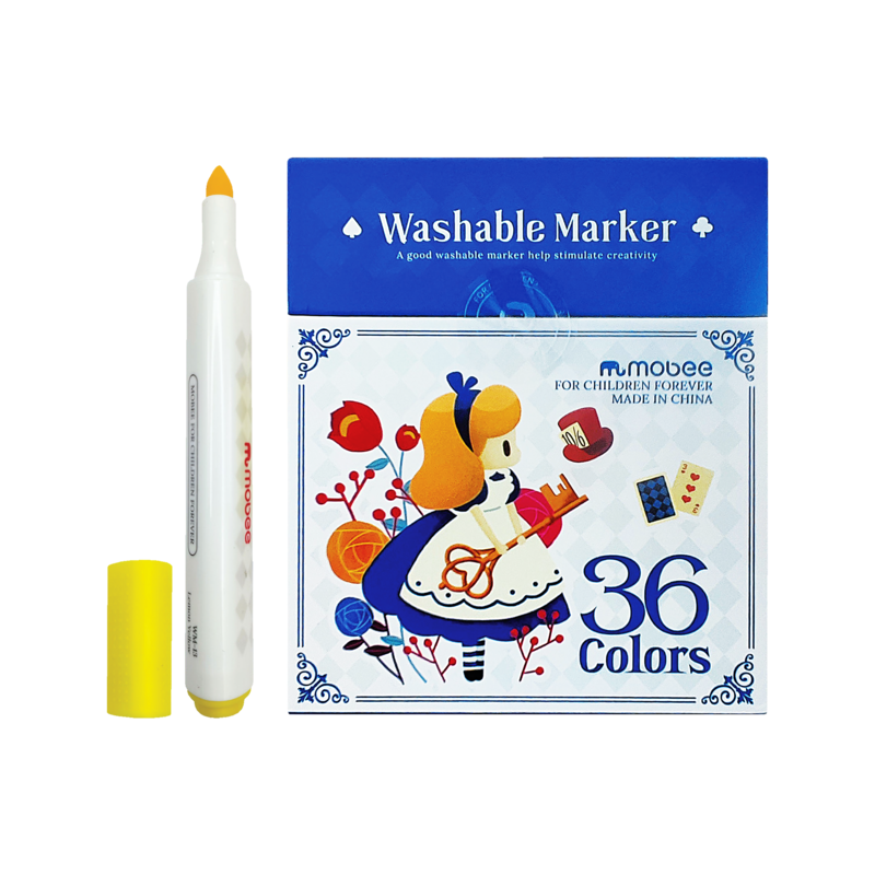 MARCADOR INFANTIL MB LAVABLE PTA.DE SEGURIDAD GRUESA BASE AGUA ET.36pz.COL.SURT.