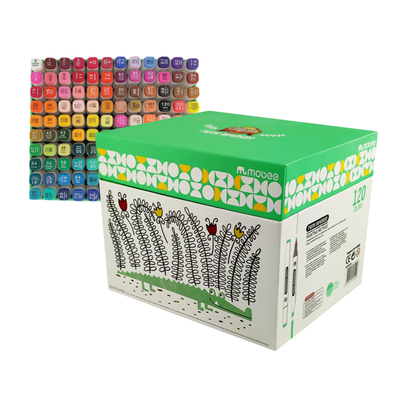 MARCADOR P/DISEÑO GRAFICO `MB` TWIN MARKER CINCEL+FINO ST.120pz.COL.SURT.