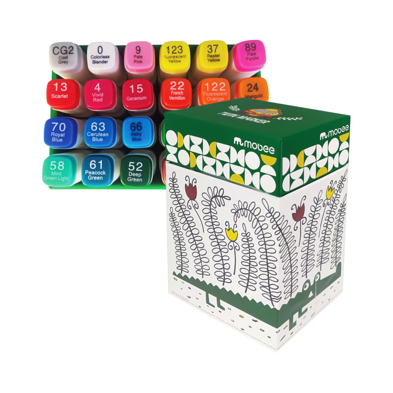 MARCADOR P/DISEÑO GRAFICO `MB` TWIN MARKER CINCEL+FINO ST.24pz.COL.SURT.