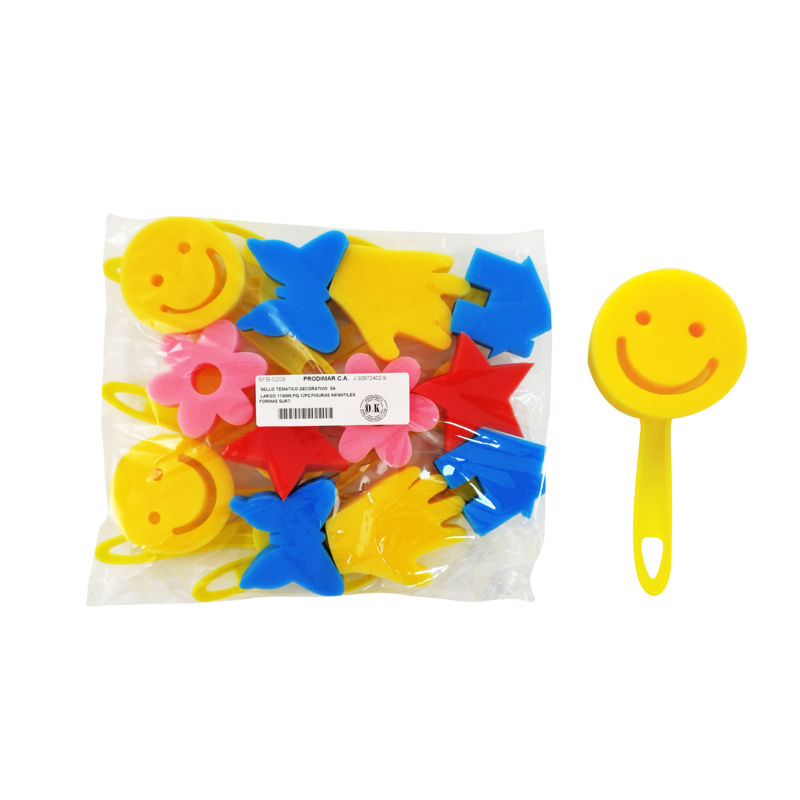 SELLO TEMATICO DECORATIVO SA LARGO 170MM.PQ.12PZ.FIGURAS INFANTILES FORMAS SURT.