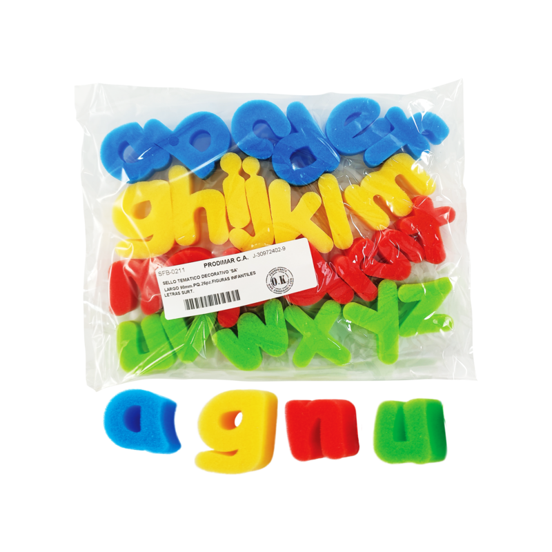 SELLO TEMATICO DECORATIVO 'SA' LARGO 90mm.PQ.26pz.FIGURAS INFANTILES LETRAS SURT.