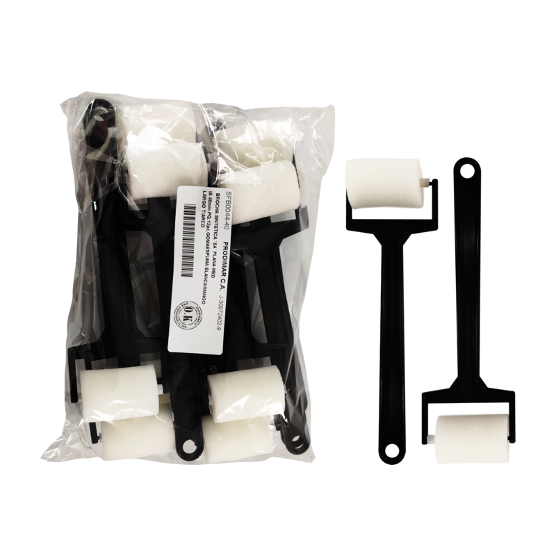 RODILLO SINTETICO `SA` DIAMETRO 40MM.PQ.12PZ.GOMAESPUMA BLANCA/MANGO CORTO