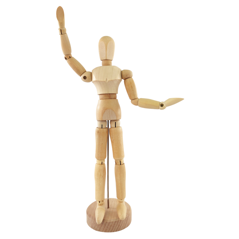 MANIQUI ARTICULADO `SA` MASCULINO MADERA CJ.1PZ.H:20CM.(8