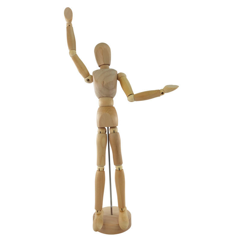MANIQUI ARTICULADO `SA` MASCULINO MADERA CJ.1PZ.H:30CM.(12