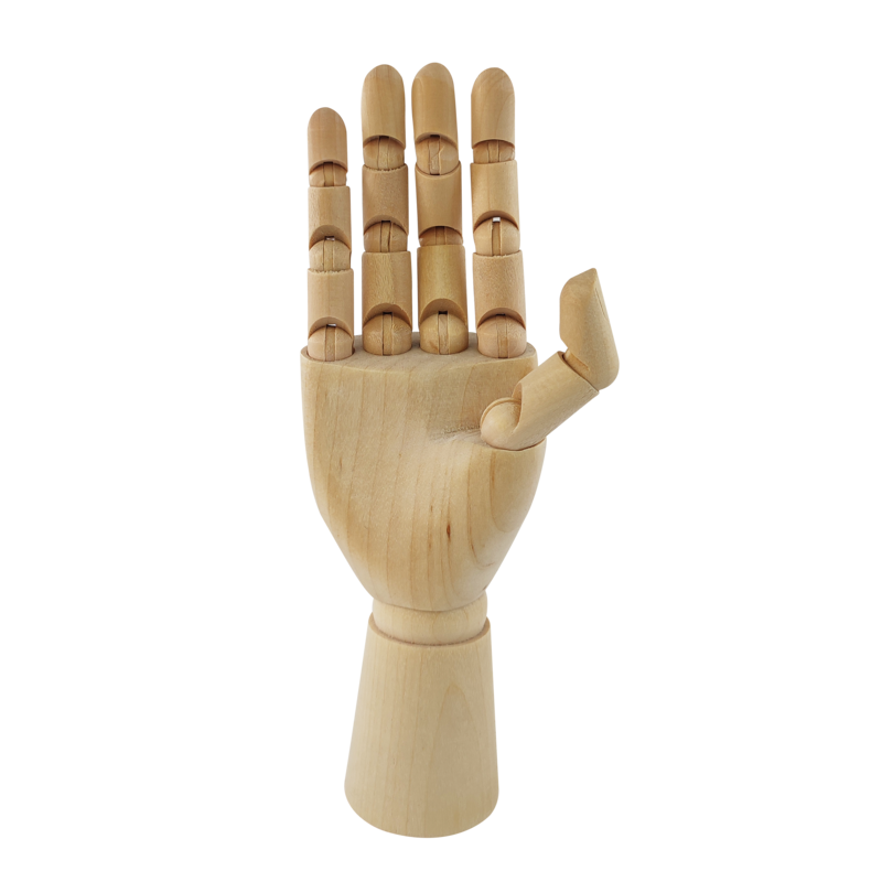 MANIQUI ARTICULADO `SA` MANO DERECHA MADERA CJ.1PZ.H:18CM.(7