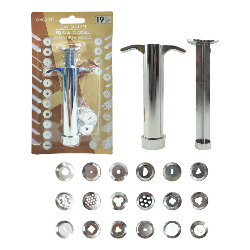 SET HERRAM.P/CERAMISTAS `SA` DUYA METALICA P/ARCILLAS/BARBOTINA/ETC.BL.1PZ.C/19 BOQUILLAS