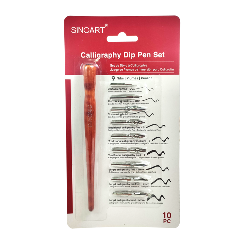 PLUMILLA P/ESCRITURA/DISEÑO/CALIGRAFIA SA ST.10pz.MANGO+9 DIFERENTES PLUMILLA