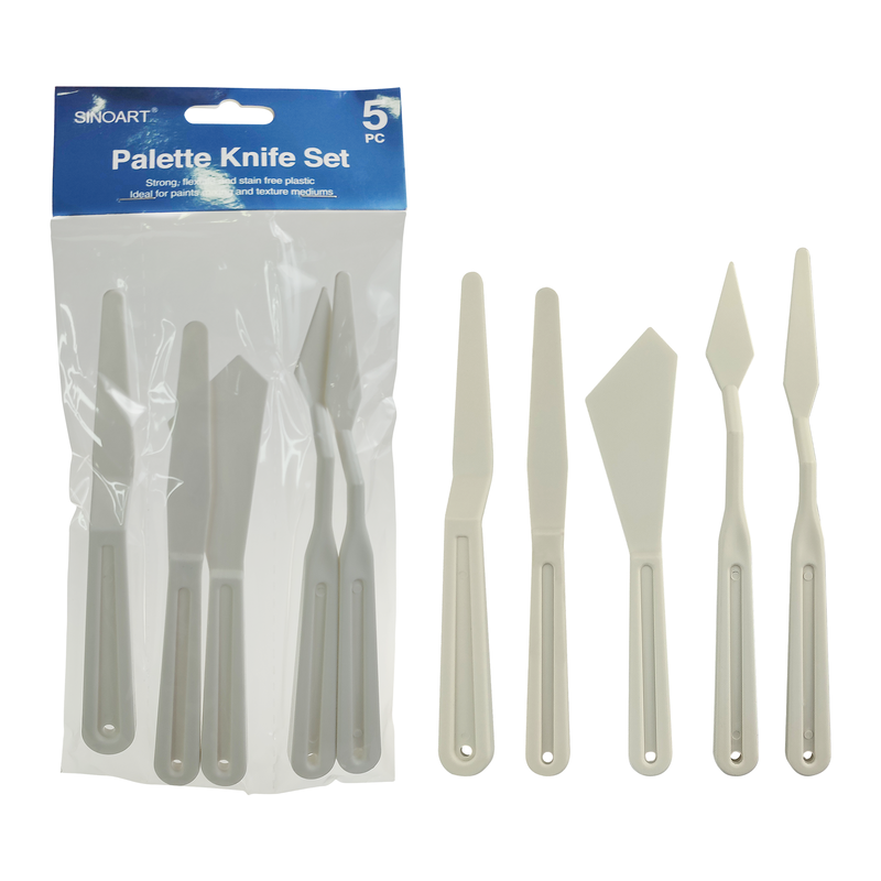 ESPATULAS P/PINTAR `SA` PLASTICO ABS JG.5PZ.SURT.T/CURVAS