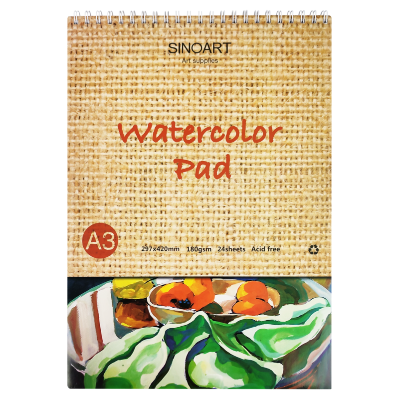 BLOCK ARTISTA PINT.ACUARELA `SA` 180gr.24hj.30x42cm.PQ.1pz.WATERCOLOR TEXT.MEDIA/ESPIRAL