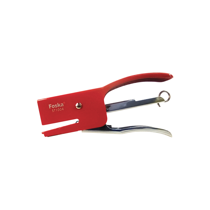 ENGRAPADORA ALICATE PEQ.`FK` COLOR BRILLO CJ.1PZ.14.5X2X6.5CM.20 HOJAS.P/GRAPA ESTANDAR 26/6