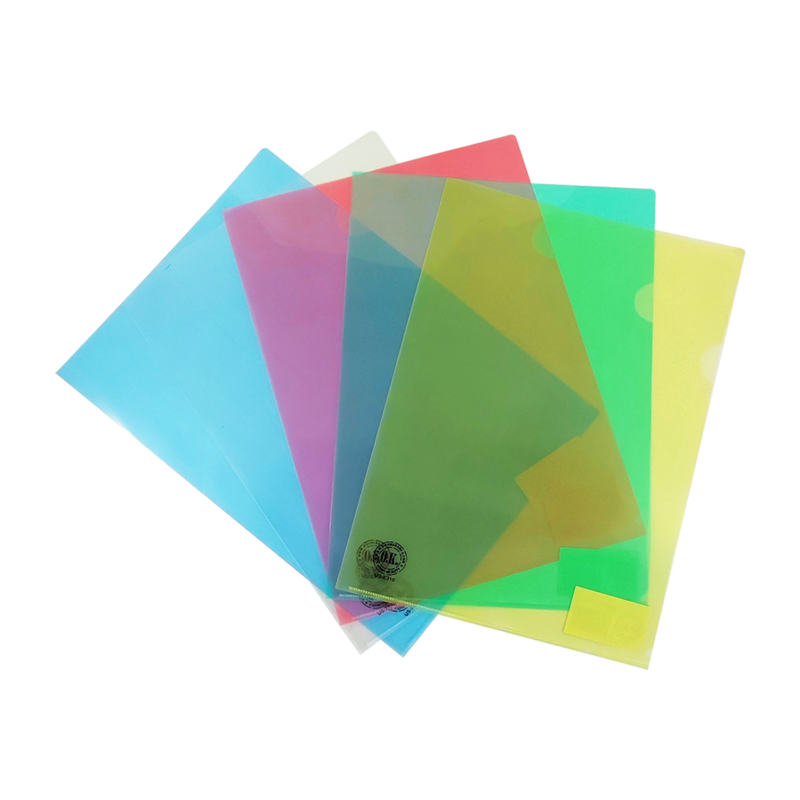 CARPETA PRESENTACION PLASTICA (PE) `OK` CARTA PQ.10pz.C/BOLSILLO C/PESTANA COL.SURT.