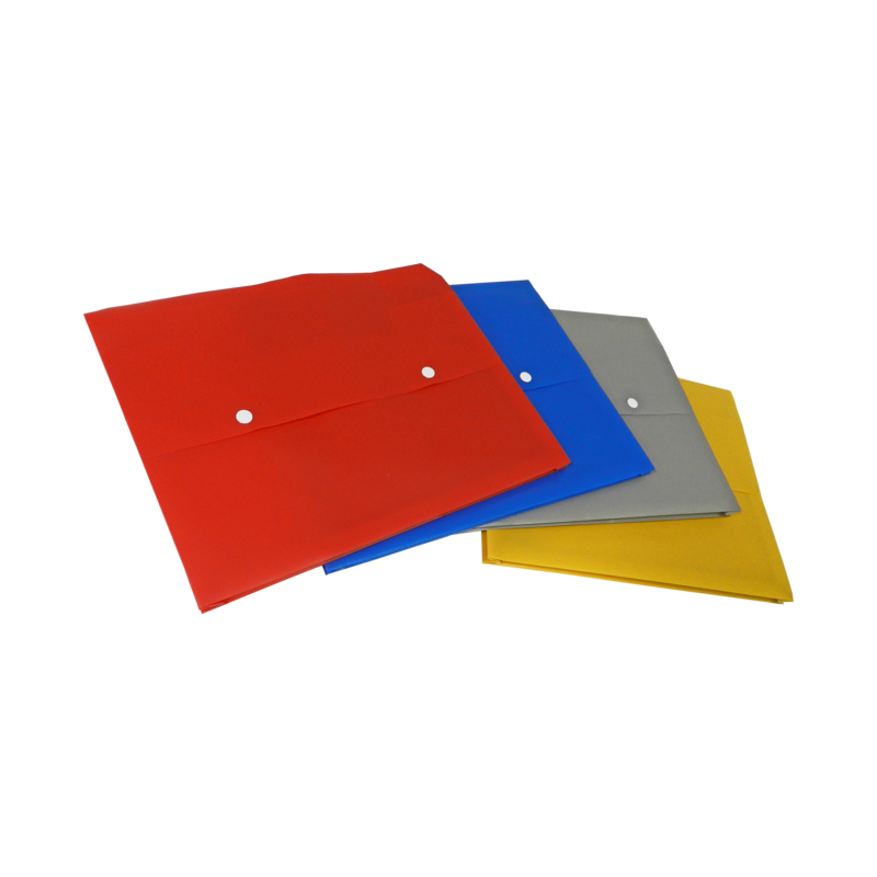 CARPETA SEGURA PLASTICA (PE) OK CA/A4 PQ.10pz.T/SOLAPA C/FUELLE COL.SURT.