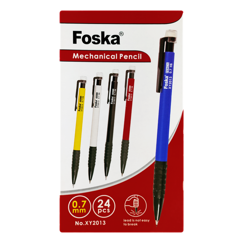 PORTAMINAS `FK` 0,7mm.CJ.24pz.PLASTICO PUNTA PLASTICA RETRACTIL COL.SURT.