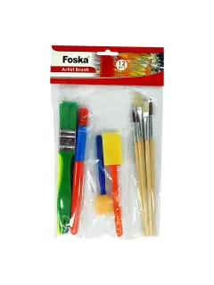 SET PINCELES ARTISTA SINTETICO FK VARIOS FORMATOS BL.12PZ.SURT.C/BROCHAS/ETC.
