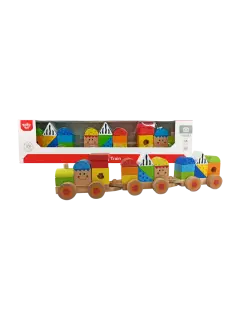 JUEGO DIDACTICO 'KC' TREN DE CARGA C/APILABLES P/18 MESES O +.JG.1kt.26pz.MAD.PINO/ENEBRO