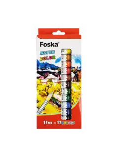 PINTURAS SET ESCUELA ACUARELA `FK` ET.12pz.x12cc.C/U.COL.SURT.EN TUBOS/NO TOXICA