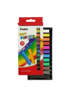 PASTELES SECOS `FK` BARRA CUADRADA CJ.12pz.10x66mm.EXTRA SUAVES/COLORES SURT.