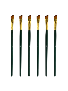 PINCEL SINTETIC `CS` ANGULAR PLANO ORO # 6 PQ.6pz.MANGO CORTO VERDE