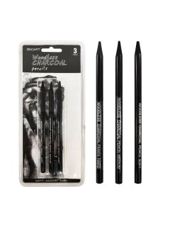 CARBONCILLOS PRENSADOS `SA` LAPIZ SOLIDO/WOOD-LESS ET.3pz.DIAM.7mm.xGAMA 3 GRADOS