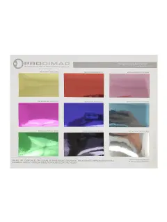 MUESTRARIO PRODIMARCA CARTULINA "DOBLE FAZ" REVERSO SULFATO FV METALIZADA ESPEJO