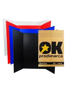 EXPOSITOR/DISPLAY TRI-FOLD `OK` CARTON CORRUGADO CJ.24PZ.122X91CM.(36X48")
