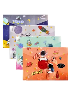 CARPETA SEGURA PLASTICA (PE) "FK" CA/A4 PQ.12PZ.T/SOLAPA C/BROCHE 32Z23X1CM.MOTIVOS INFANTILES