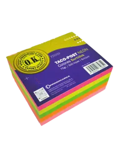 BLOCK TACO-POST OK BOND 75gr.MULTICOLOR 9x11cm.500hj.PQ.3pz.TONOS NEON